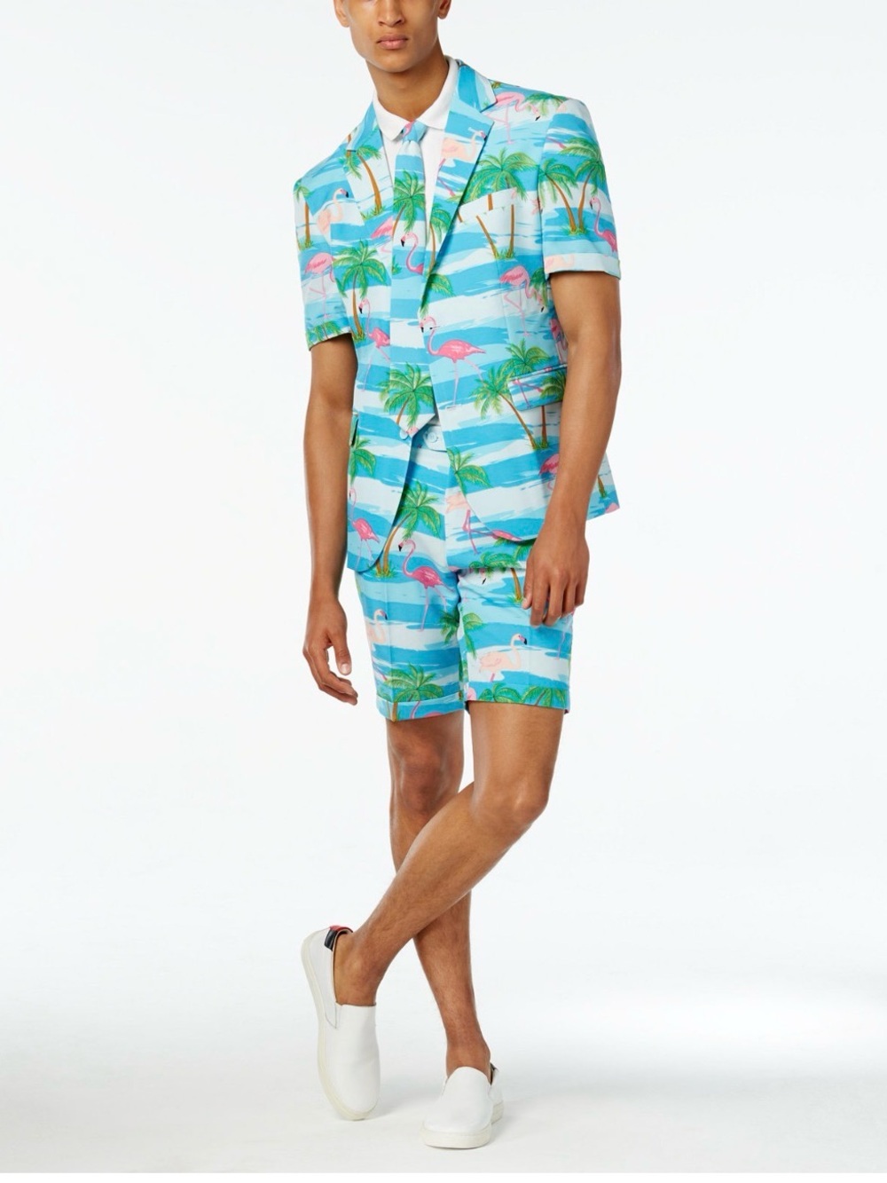 Opposuits Flaminguy Men's Summer Shorts Suit Size 52 Blue Tropical Wedding Party